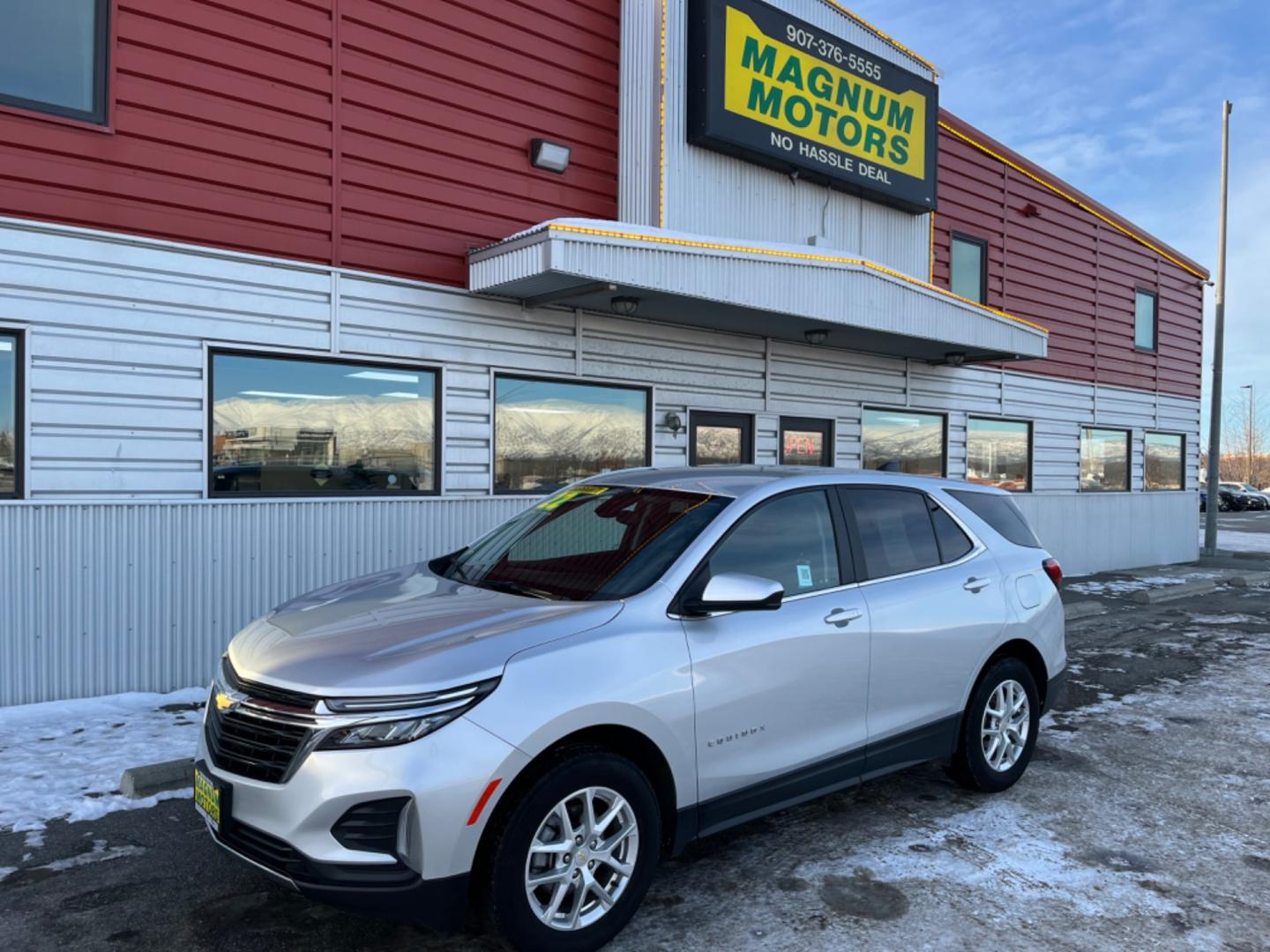 2022 Silver /charcoal cloth Chevrolet Equinox LT AWD (3GNAXUEV4NL) with an 1.5L L4 DOHC 16V TURBO engine, 6A transmission, located at 1960 Industrial Drive, Wasilla, 99654, (907) 274-2277, 61.573475, -149.400146 - Photo#0